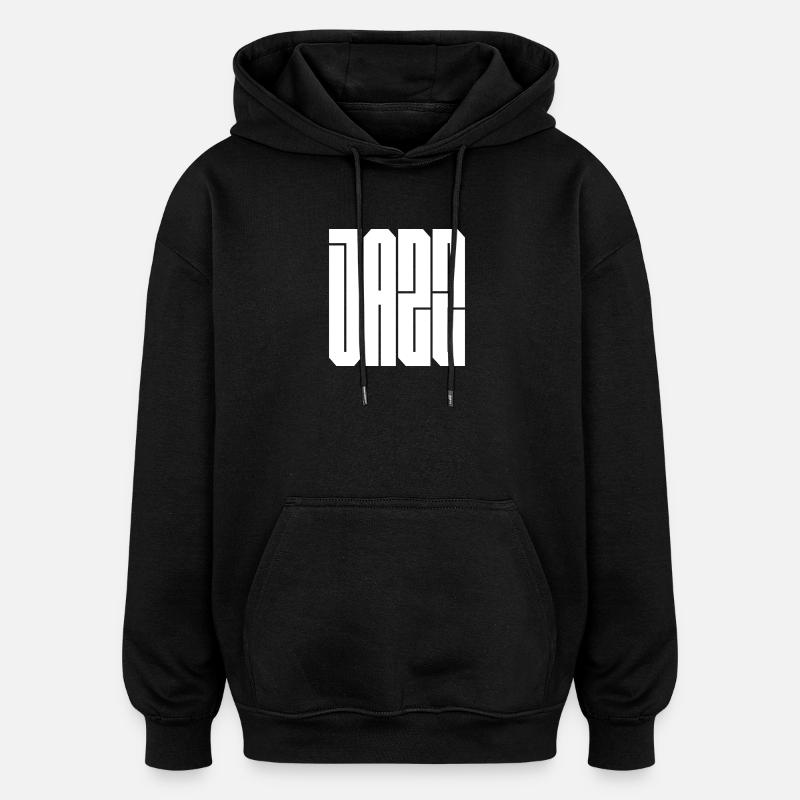 Typographie du bloc jazz - Sweat à capuche oversize unisexe - noir