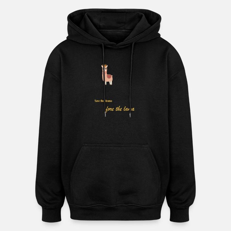 T-shirt Regal Llama Crown - Sweat à capuche oversize unisexe - noir