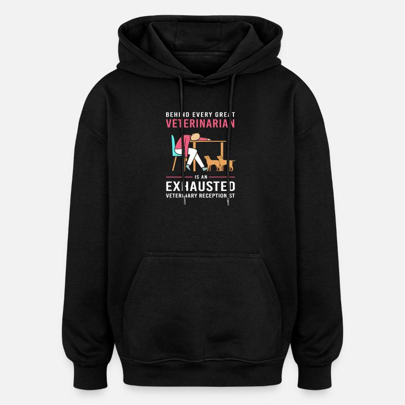 Réceptionniste Médecine Réceptionniste - Sweat à capuche oversize unisexe - noir