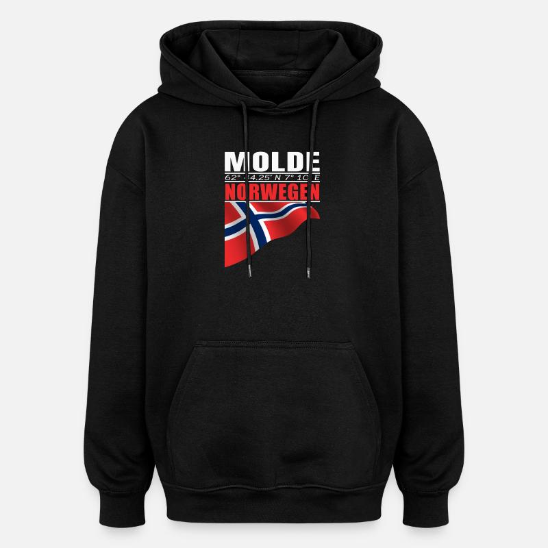 Molde - Sweat à capuche oversize unisexe - noir