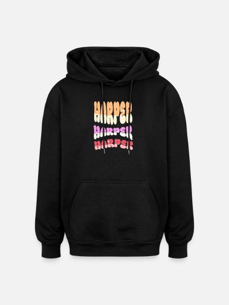 Harpiste - Sweat à capuche oversize unisexe - noir