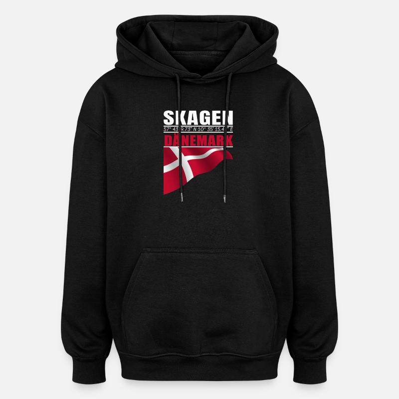 Skagen - Sweat à capuche oversize unisexe - noir