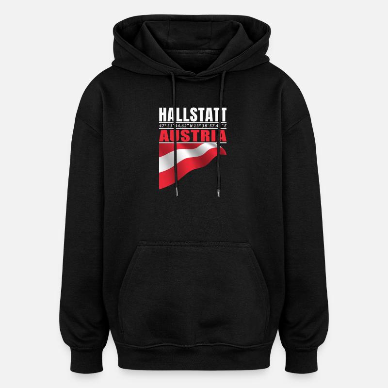 Hallstatt - Sweat à capuche oversize unisexe - noir