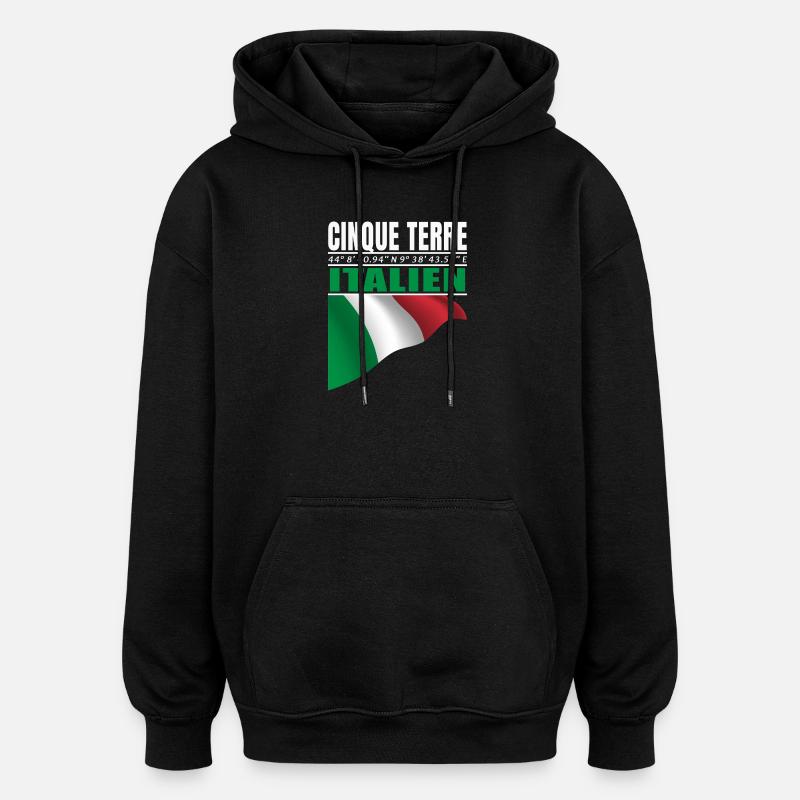 Cinque Terre - Sweat à capuche oversize unisexe - noir