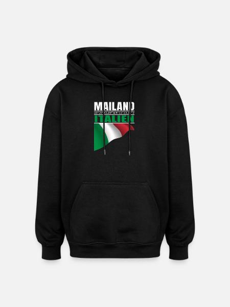 Milan - Sweat à capuche oversize unisexe - noir