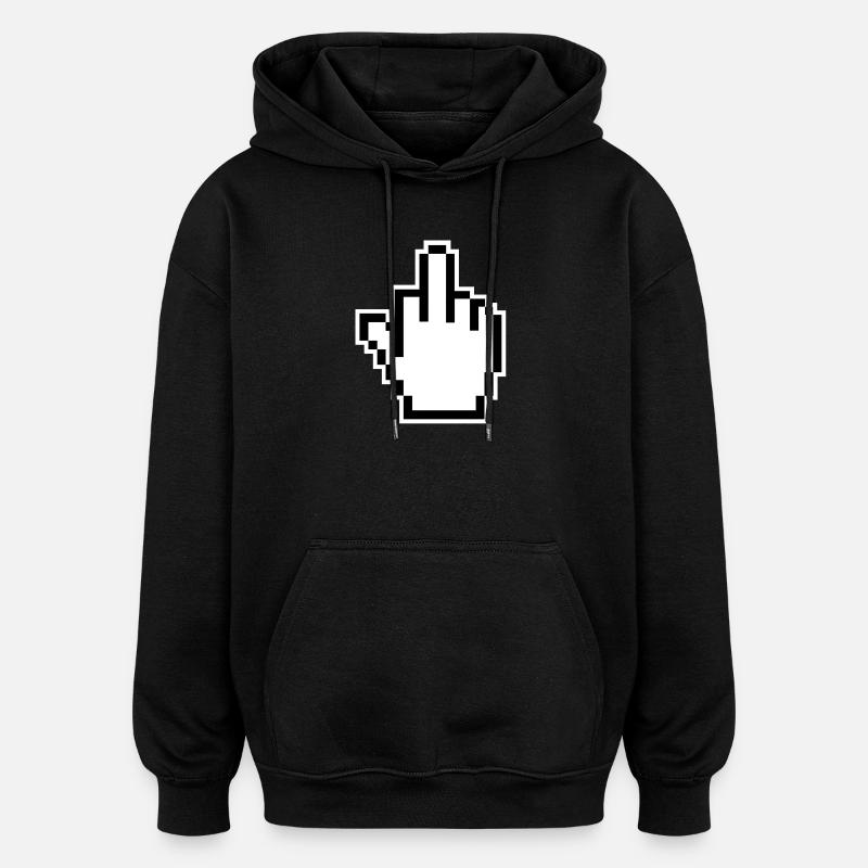 Middle Finger Cursor Middlefinger - Oversized Unisex Hoodie - black