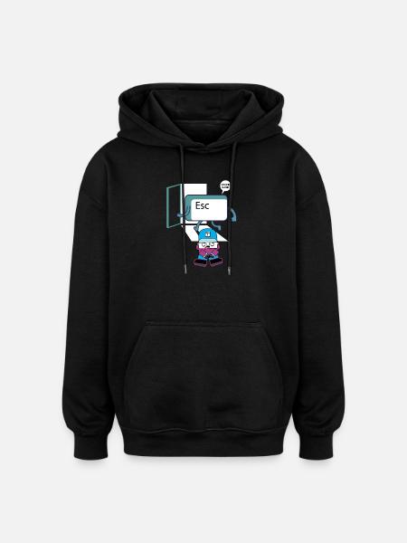 Escape Key Hero Retro Gamer Keycap - Oversized Unisex Hoodie - black