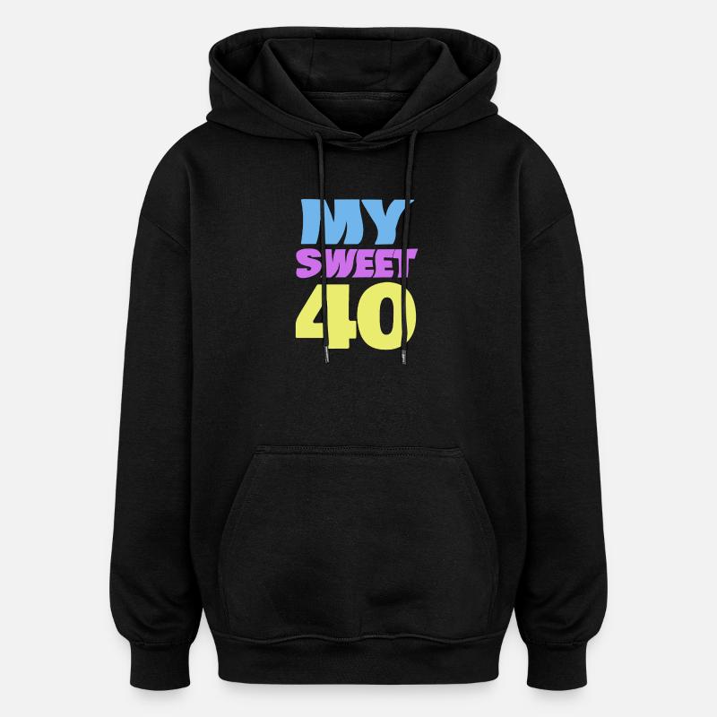 40er Farbexplosion Logo - Oversized Unisex Hoodie - Schwarz