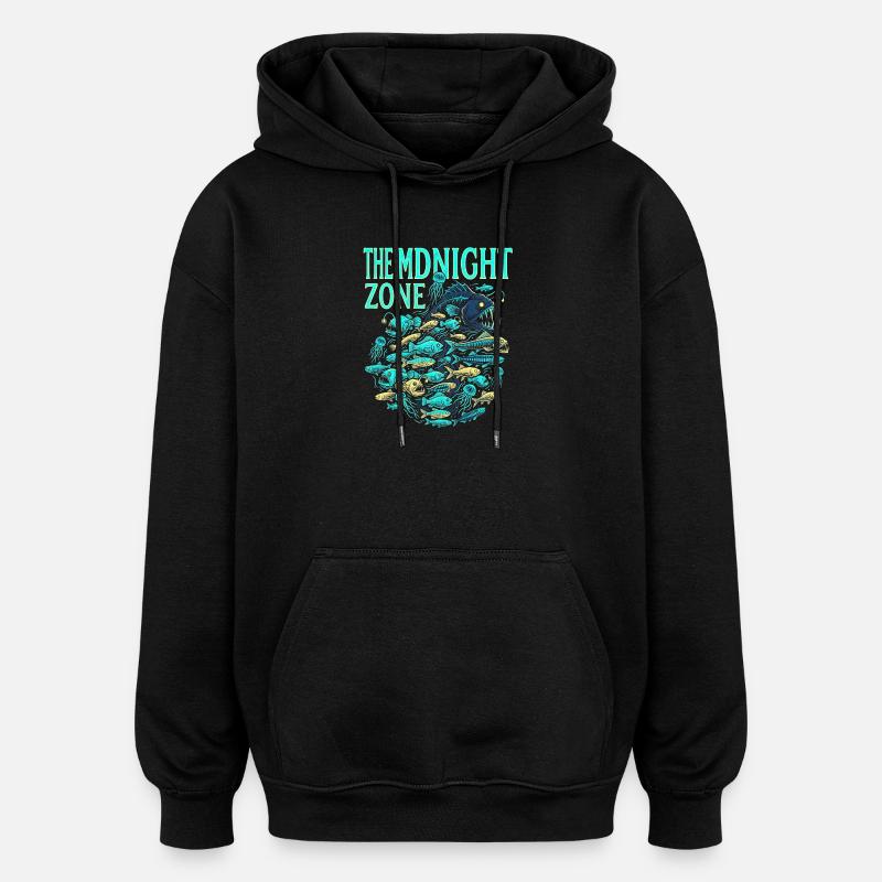 Midnight Pacific - Oversized Unisex Hoodie - black