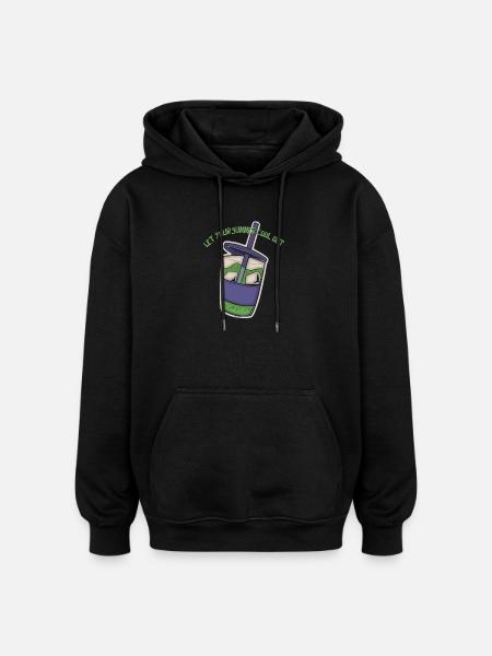 Summer Cool Drink Sticker - Oversized Unisex Hoodie - black