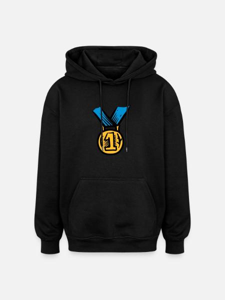 medal - Oversized Unisex Hoodie - black