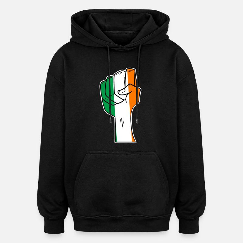 Irlande - Sweat à capuche oversize unisexe - noir