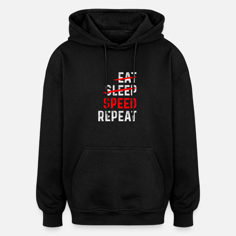 VITESSE REPEAT - Sweat à capuche oversize unisexe - noir
