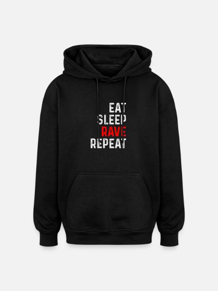 RAVE REPEAT - Sweat à capuche oversize unisexe - noir