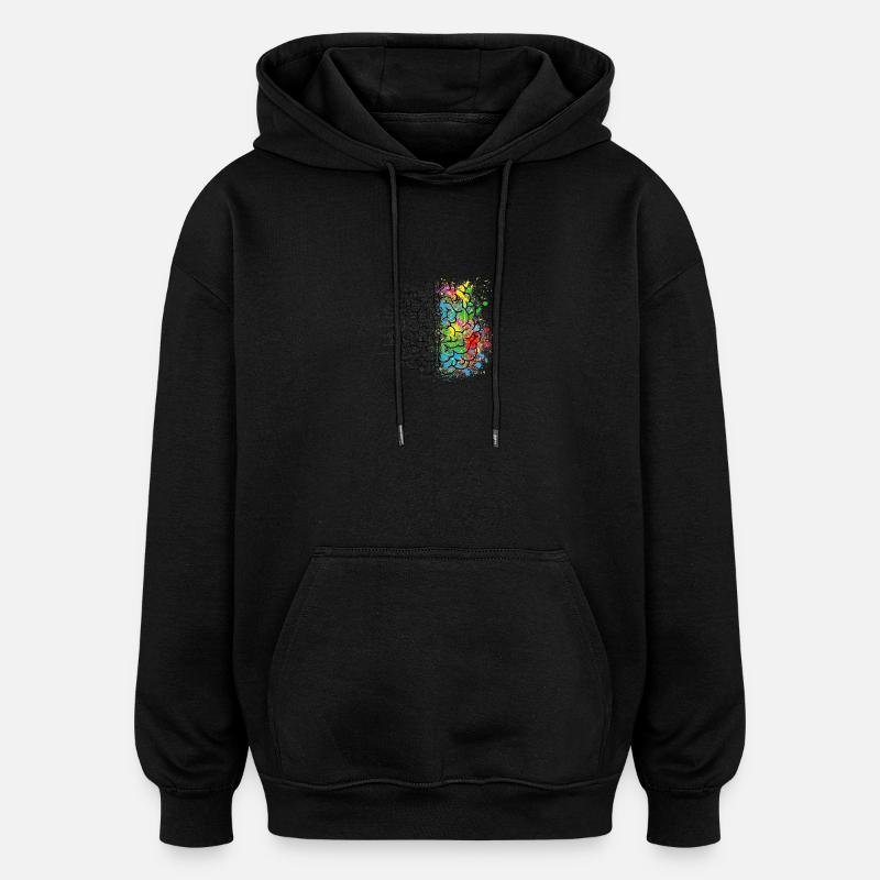 Kreative oder logich im Gehirn - Oversized Unisex Hoodie - Schwarz