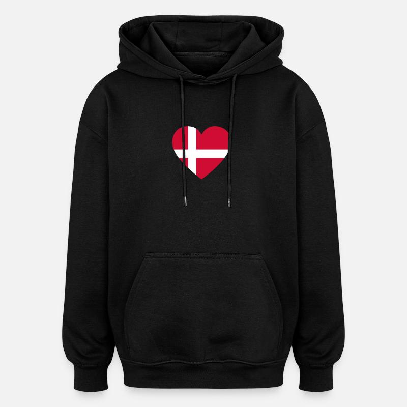 Love Liebe geschenk denmark daenemark - Oversized Unisex Hoodie - Schwarz