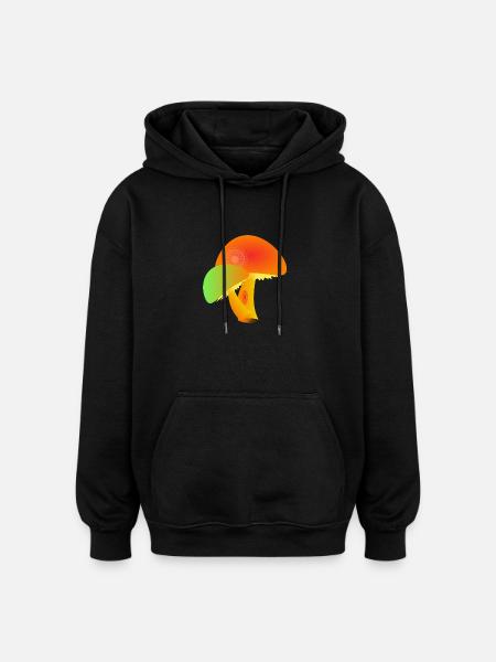 Pilze - Oversized Unisex Hoodie - Schwarz