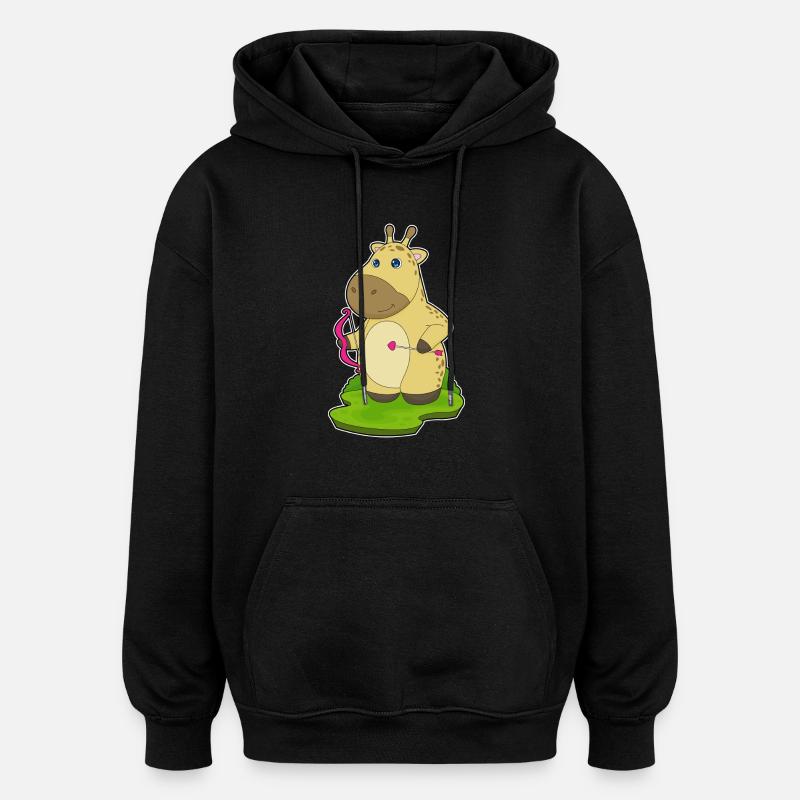 Giraffe Bogenschütze Bogen - Oversized Unisex Hoodie - Schwarz