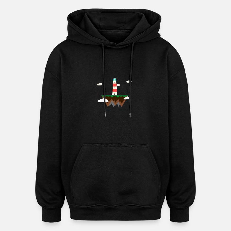 Schwimmender Leuchtturm - Oversized Unisex Hoodie - Schwarz