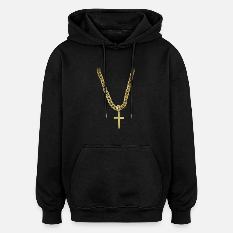 bling check 8 christ - Sweat à capuche oversize unisexe - noir