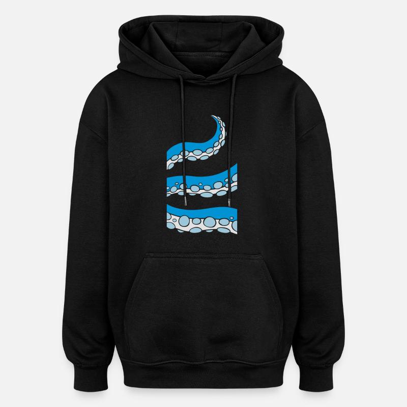 Tentacule de calmar - Sweat à capuche oversize unisexe - noir