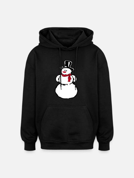 Snowman - Oversized Unisex Hoodie - black