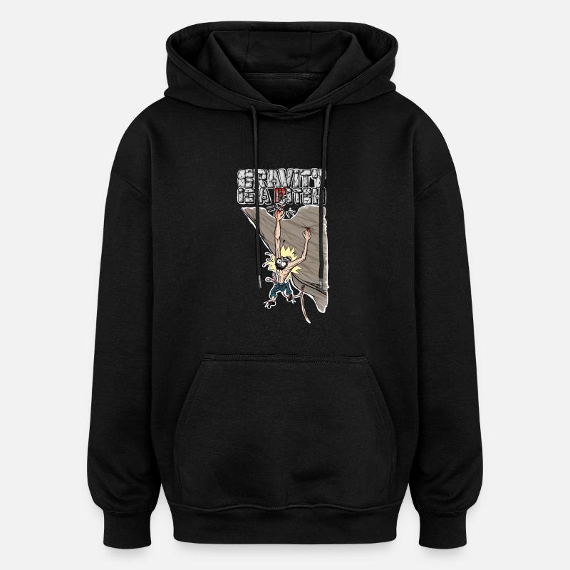 Gravity Climbing T Shirt - Oversized Unisex Hoodie - black