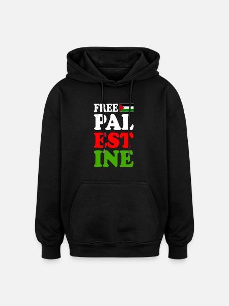Free palestine - Oversized Unisex Hoodie - black