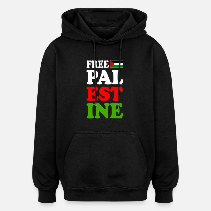 Free palestine - Sweat à capuche oversize unisexe - noir