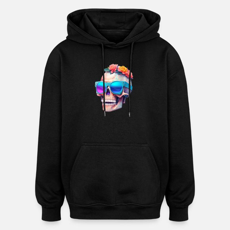 Totenkopf - Oversized Unisex Hoodie - Schwarz