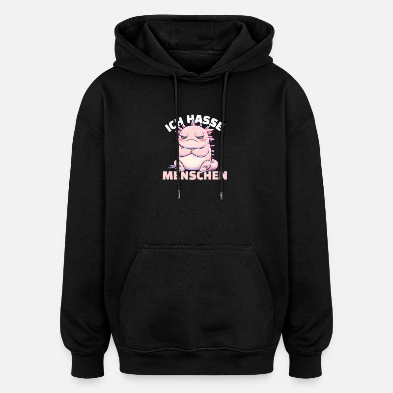 Axolotl rose pour les fans d’animaux - Sweat à capuche oversize unisexe - noir