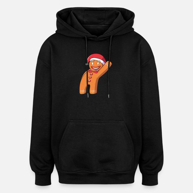Gingerbread Man Christmas Gingerbread Lebkuchen - Oversized Unisex Hoodie - black