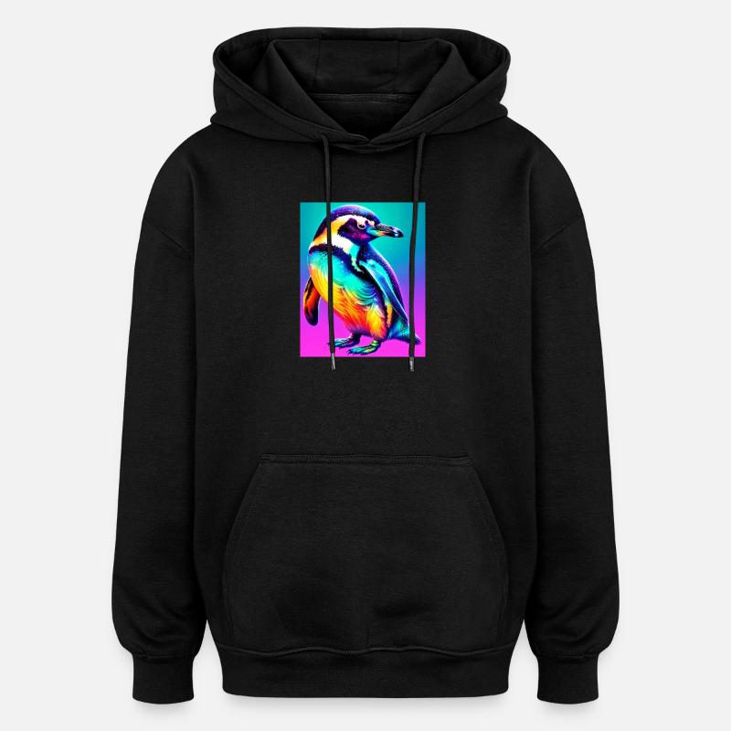 Pinguin - Oversized Unisex Hoodie - Schwarz