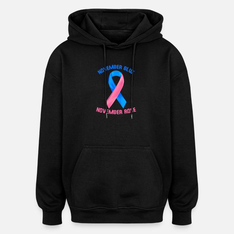 November Blue November Rose - Sweat à capuche oversize unisexe - noir