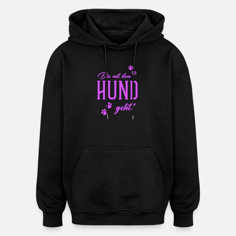 Qui marche avec le chien - Sweat à capuche oversize unisexe - noir