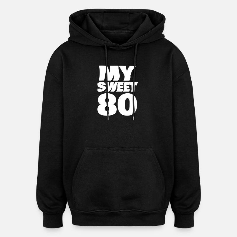 Daim 80 - Sweat à capuche oversize unisexe - noir