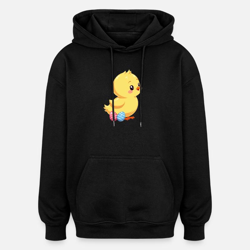 Poussins à Pâques - Sweat à capuche oversize unisexe - noir