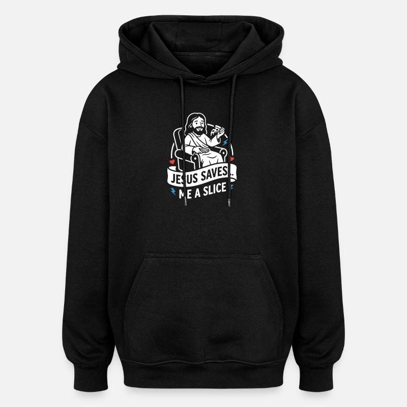 Jésus me garde une part drôle - Sweat à capuche oversize unisexe - noir