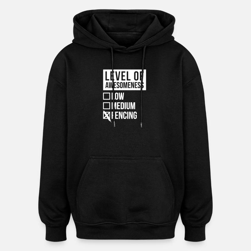 Fechten - Oversized Unisex Hoodie - Schwarz