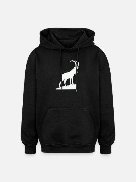 Alpine Bock Silhouette - Oversized Unisex Hoodie - black