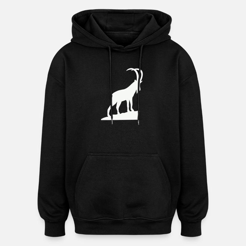 Alpenbock Silhouette - Oversized Unisex Hoodie - Schwarz