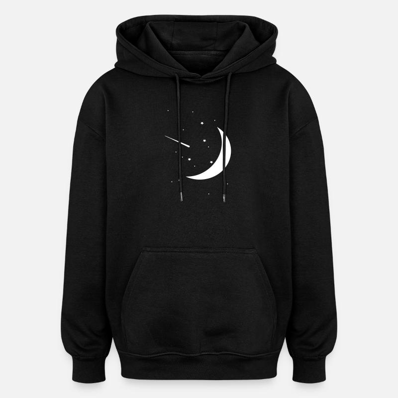 Ciel nocturne - Sweat à capuche oversize unisexe - noir