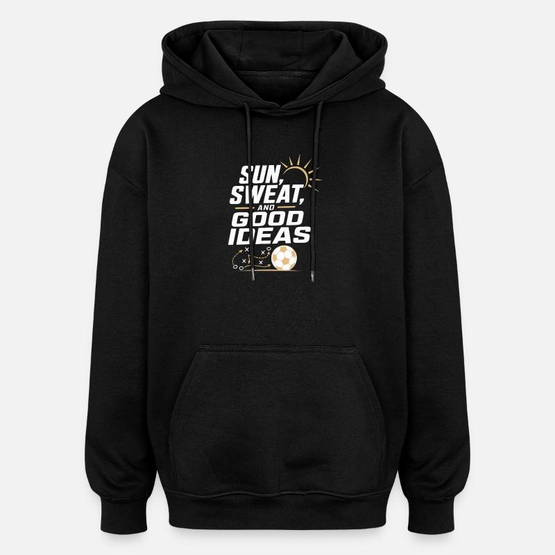 Sun, sweat and good ideas - Oversized Unisex Hoodie - black