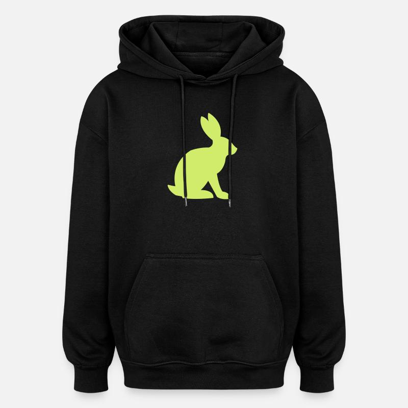 Silhouette de lapin - Sweat à capuche oversize unisexe - noir