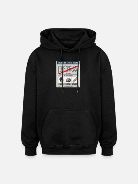 Kopf Stein Pflaster Konfliktlösung - Oversized Unisex Hoodie - Schwarz