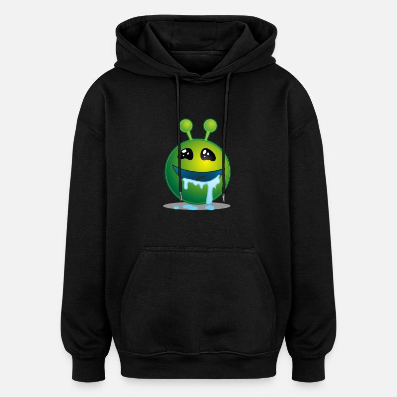 monstre vert - Sweat à capuche oversize unisexe - noir