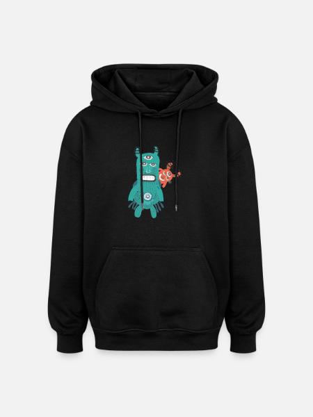 Hallowee n581 - Oversized Unisex Hoodie - black
