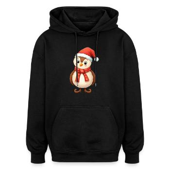 Christmas Character - Oversized Unisex Hoodie - black - Front - Noah (186cm)