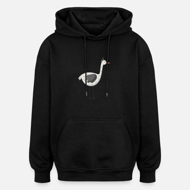 Oiseau - Sweat à capuche oversize unisexe - noir