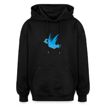 b i r d448 - Oversized Unisex Hoodie - Schwarz - Vorne - Noah (186cm)